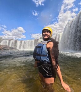 Cachoeira da Velha Jalapão, maior queda d'água, vista panorâmica do Cerrado Rupestre e Rio Novo.